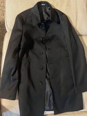 Murano Black Men's Single-Breasted Trench Coat